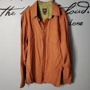 Long Sleeve Button Down Orange Small Check Plaid, Nick Danger, L